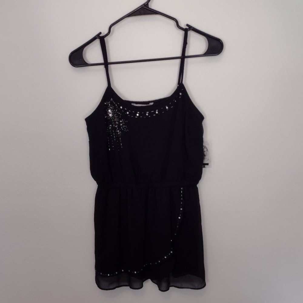 NWT Night out special occasion spaghetti strap embellished top